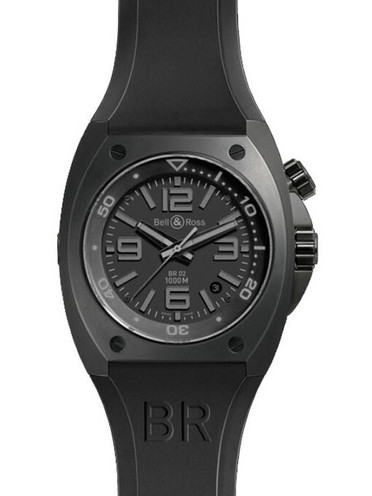 A buon mercato Bell & Ross Marine BR 02-92 Replica orologi con corone in acciaio nero per gli uomini